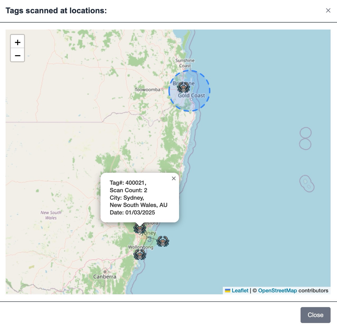 tag scan map